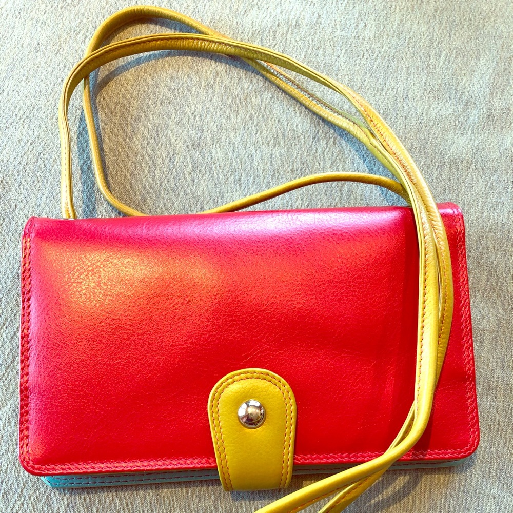 ili New York leather cross body wallet purse
